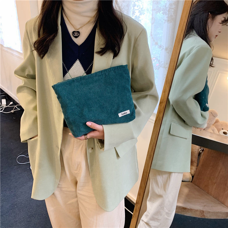 Wholesale Large Capacity Corduroy Cosmetic Bag